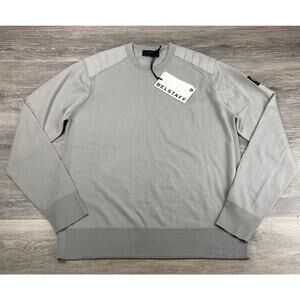 Belstaff Kerrigan Jumper Crew Neck Chrome Grey Made In Italy 100% Wool Large